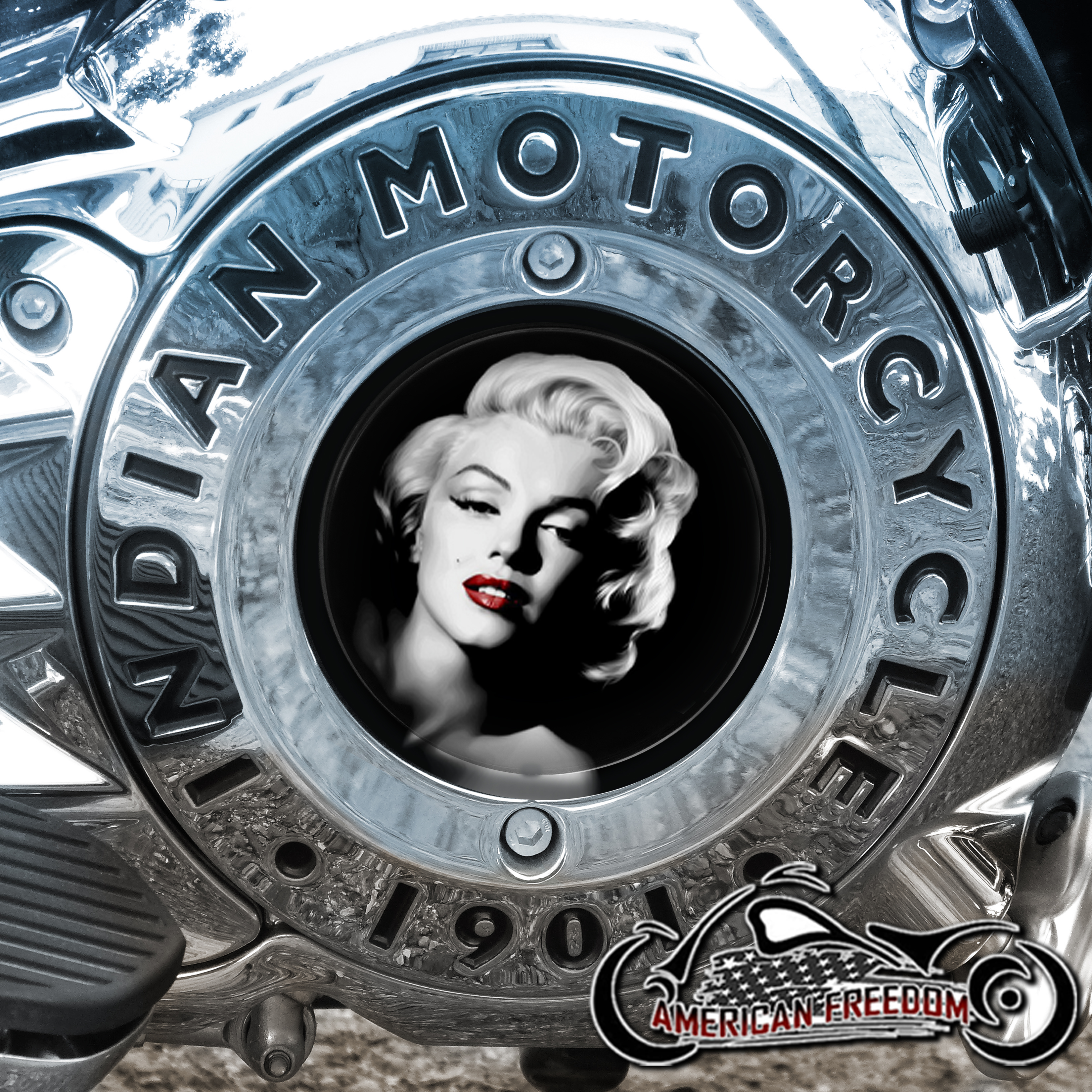 Indian Motorcycles Thunder Stroke Derby Insert - Red Lips Monroe
